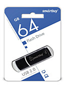 USB флеш накопитель 64 Gb SmartBuy Glossy Crown Black (SB64GBCRW-K)